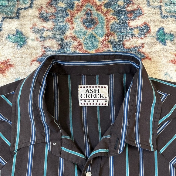 Vintage Ash Creek Trading Pin Striped Pearl Snap Shirt Size XXL - Picture 3 of 6